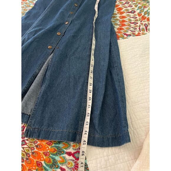 original Ty wear snap button down jean dress dark blue denim cotton - Picture 8 of 8